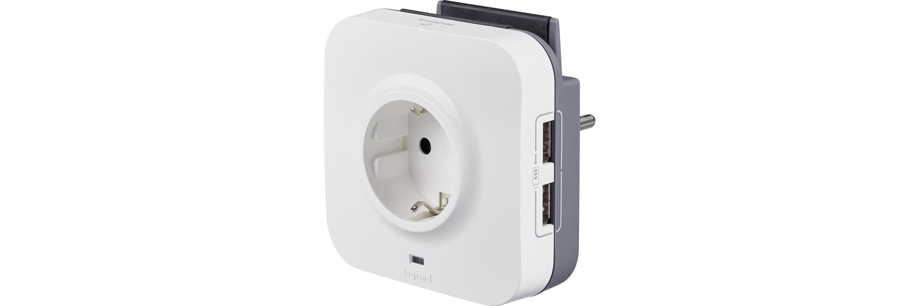 Surge Protected Socket Schuko + 2 USB socket-5V/1000mahand 1M Micro USB Cable