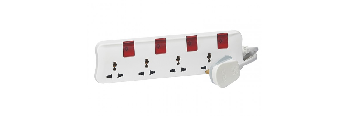 MULTI-OUTLET EXTENSION - - 6 X 2P+E - 1.5 M CORD