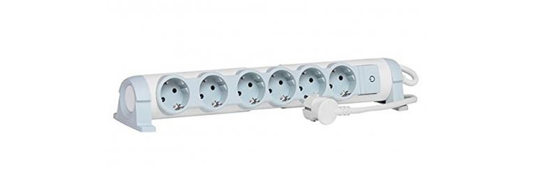 Multi-outlet extension - 6x2P+E orientable - 1.5 m - 16 A